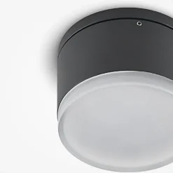 Plafón LED para exterior Lindby Mathea, cilíndrico