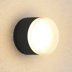Plafón LED para exterior Lindby Mathea, cilíndrico