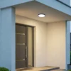 Plafón LED Vera, negro, plástico, Ø 22 cm, IP65