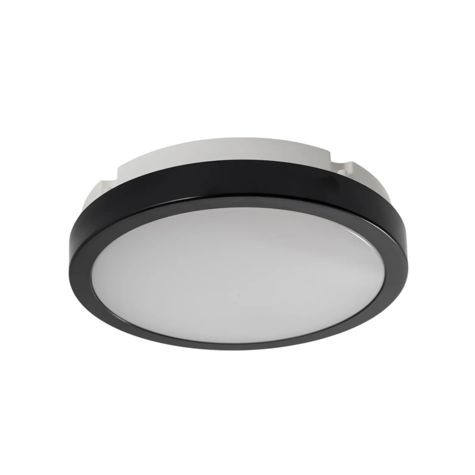 Plafón LED Vera, negro, plástico, Ø 22 cm, IP65
