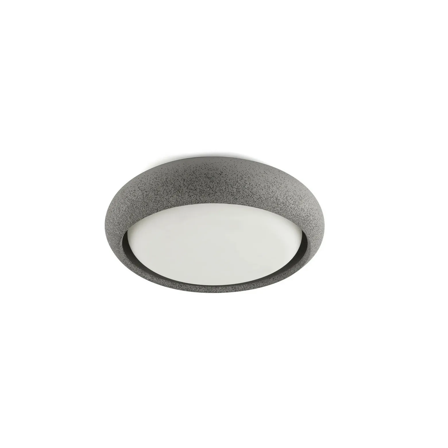 Plafón para exterior Anga LED, gris oscuro, hormigón, Ø 24 cm