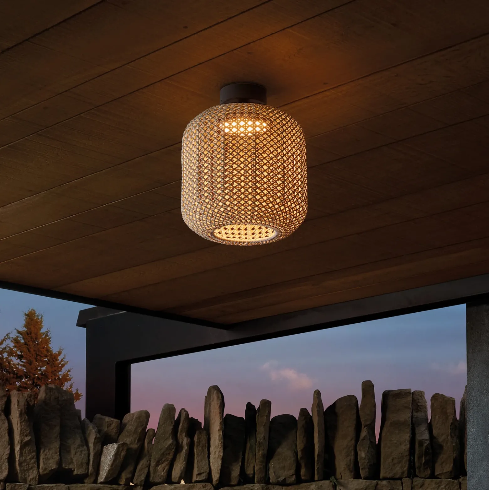 Plafón para exterior Bover Nans PF/31 LED, marrón