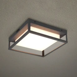 Plafón para exterior LED Witham IP54, CCT, antracita