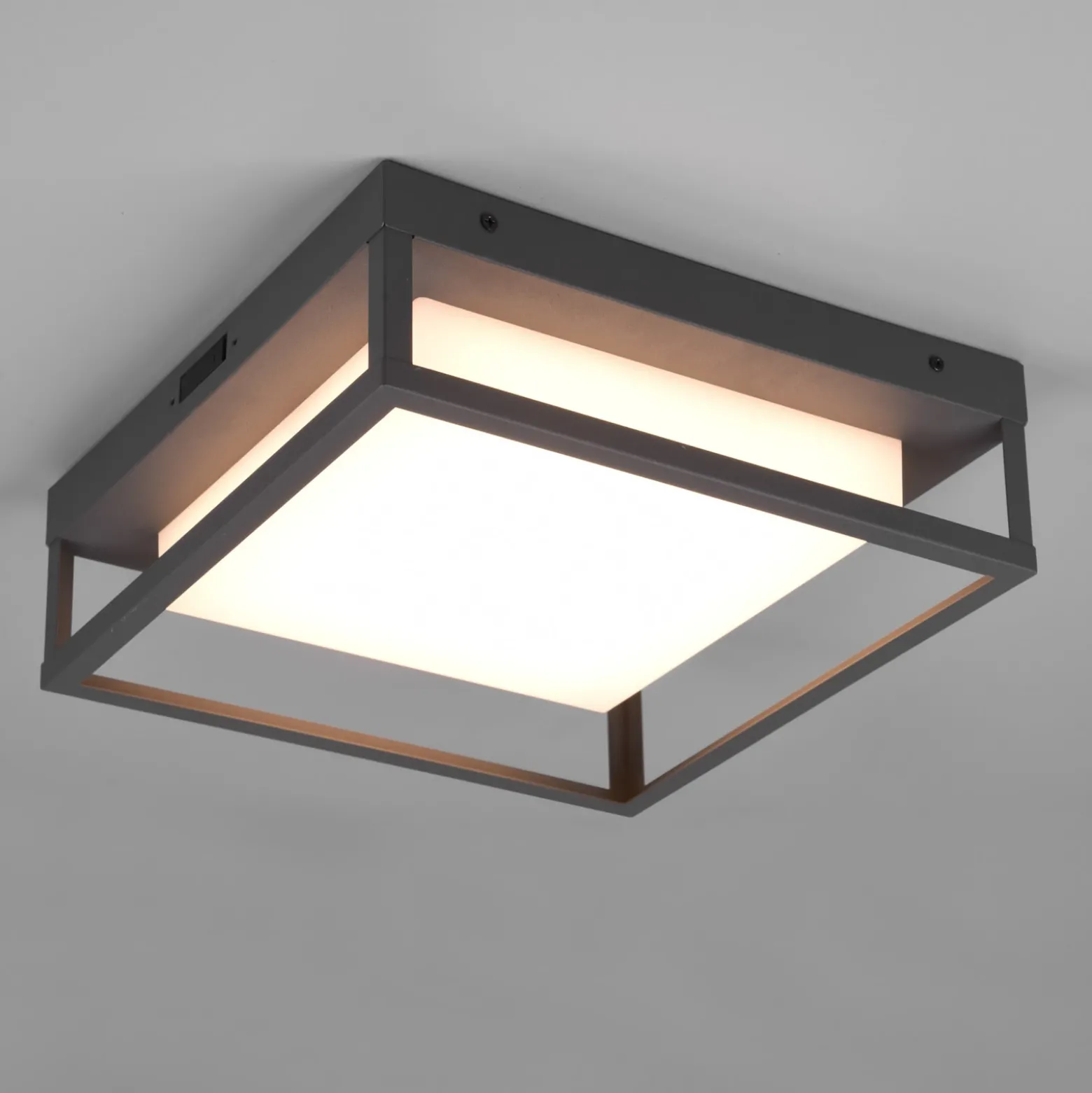 Plafón para exterior LED Witham IP54, CCT, antracita