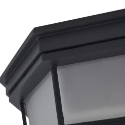 Plafón para exterior Lindby Idril, antracita, metal, Ø 26,5 cm