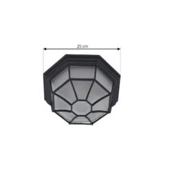 Plafón para exterior Lindby Idril, antracita, metal, Ø 26,5 cm