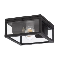 Plafón para exterior Lindby Kremena, negro