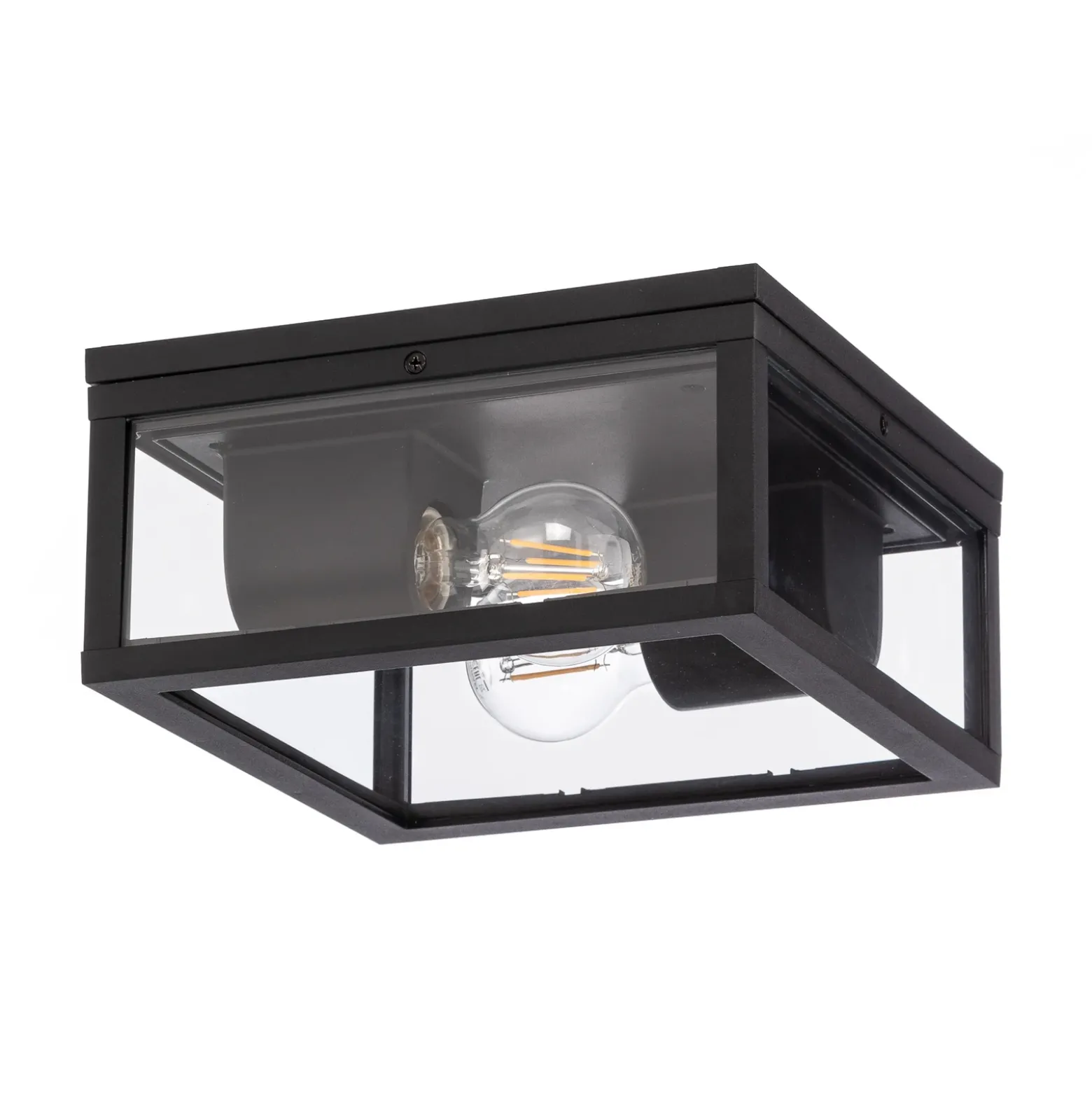 Plafón para exterior Lindby Kremena, negro