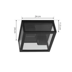 Plafón para exterior Lindby Kremena, negro