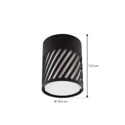 Plafón para exterior Lindby Lurinda, 10,5 cm, negro, aluminio,
