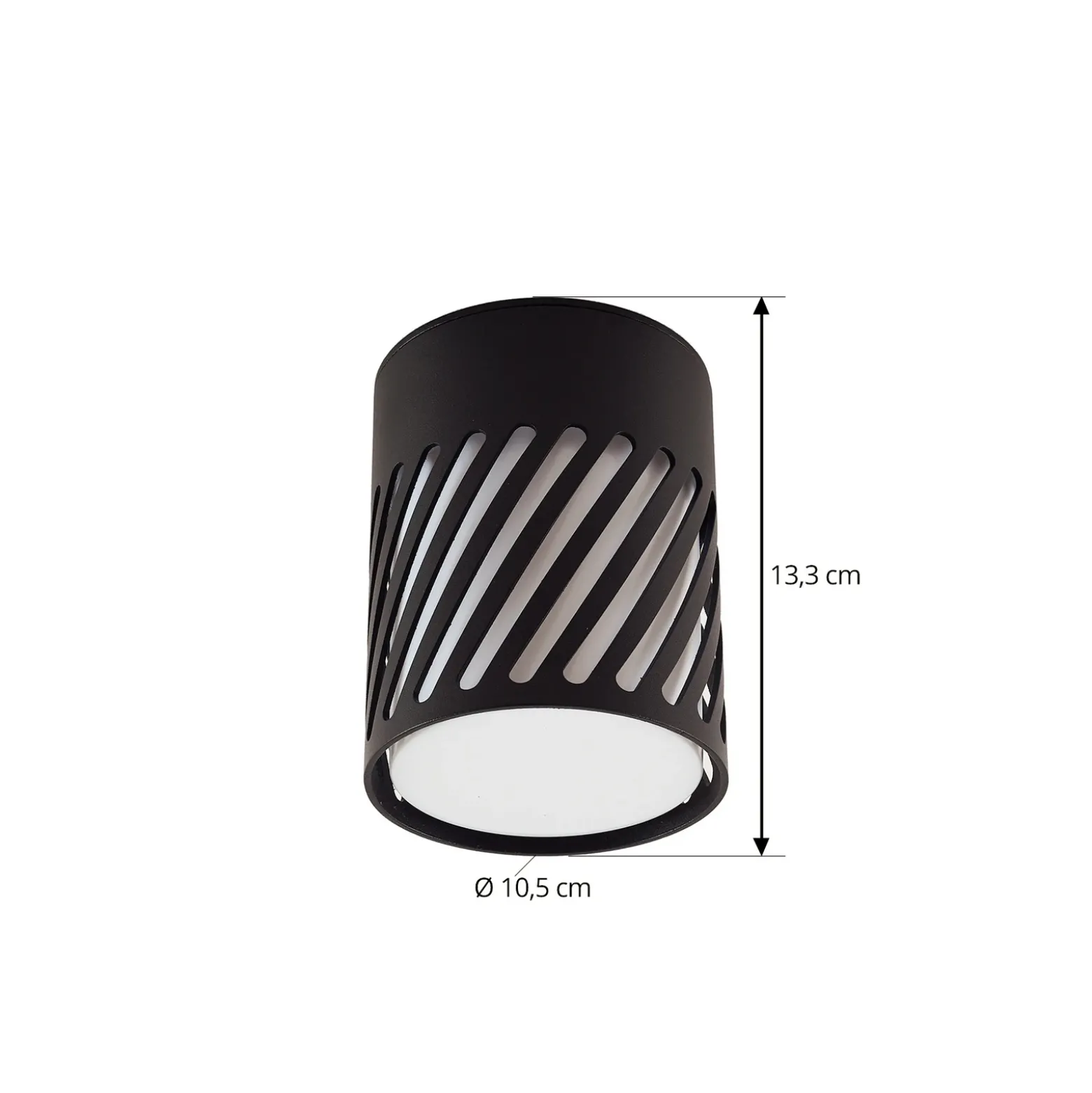 Plafón para exterior Lindby Lurinda, 10,5 cm, negro, aluminio,