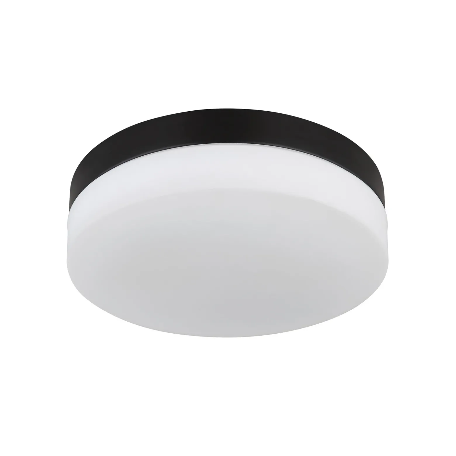 Plafón para exterior Vranos, negro mate, Ø 24 cm, aluminio