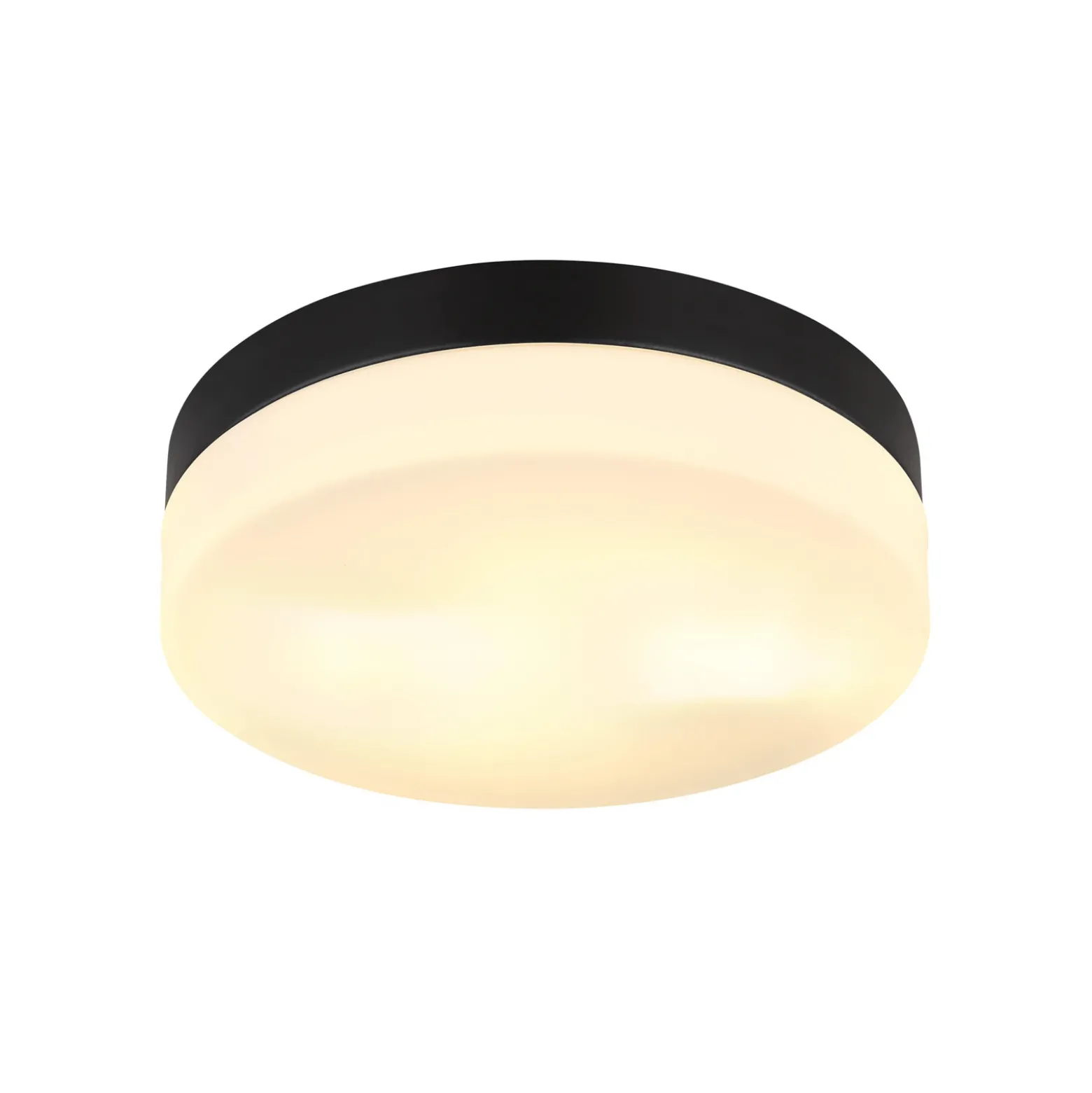 Plafón para exterior Vranos, negro mate, Ø 24 cm, aluminio