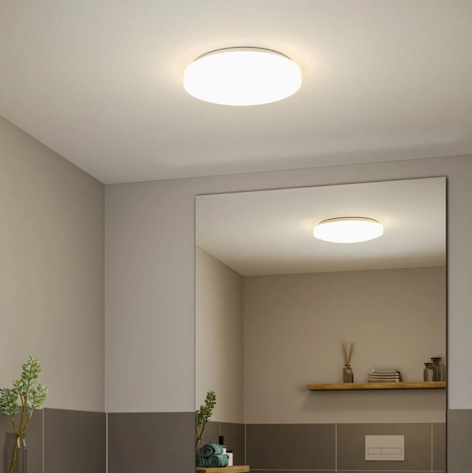 Plafón Paulmann Axin, Ø 35 cm, blanca, IP44, E27