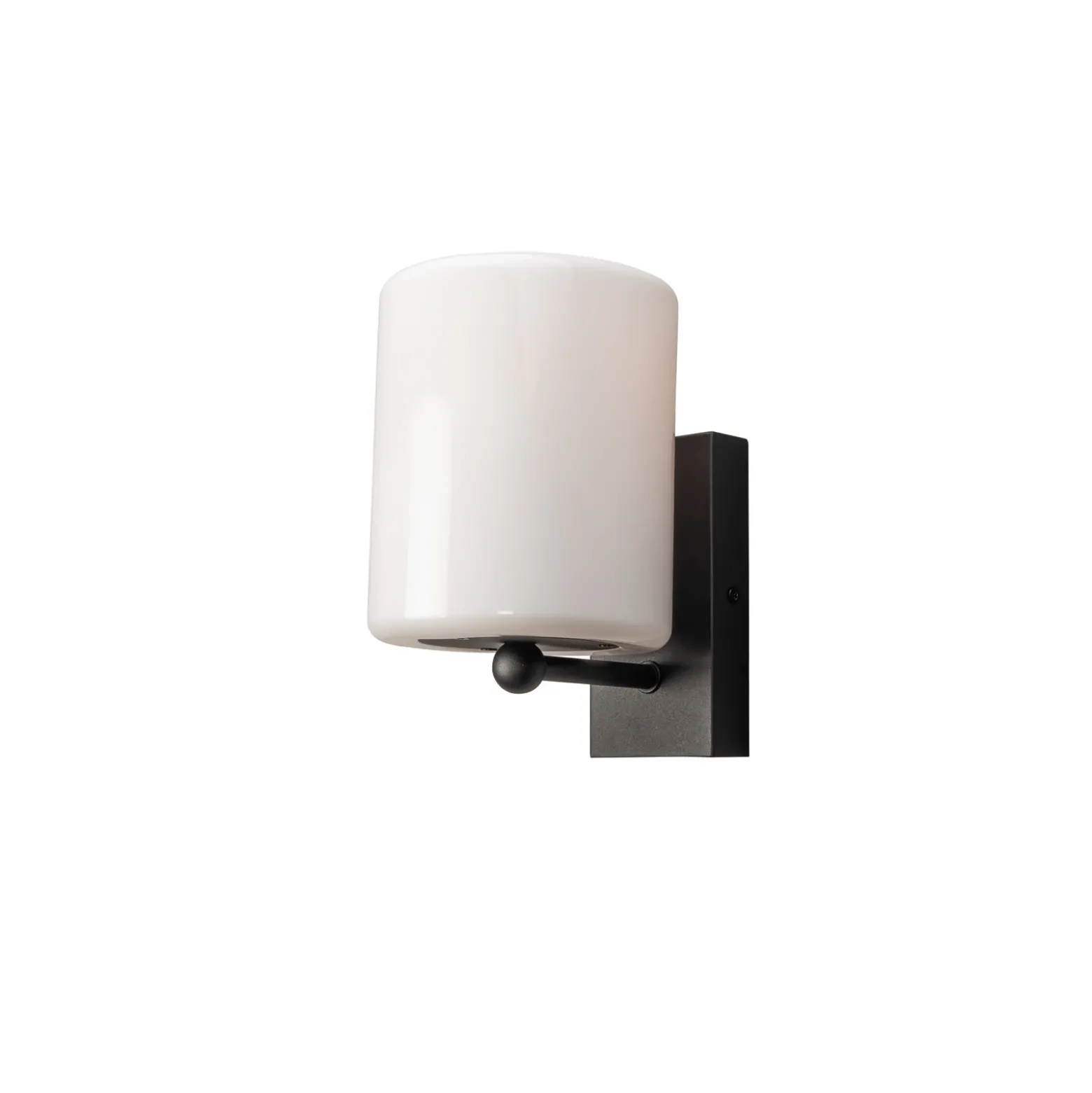 Portici aplique para exterior, ancho 14 cm, negro/opal, acero