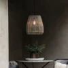 PR Home lámpara colgante exterior Saigon, gris, Ø 28 cm, cable 2,5m