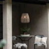 PR Home lámpara colgante exterior Saigon, gris, Ø 38 cm, cable 2,5m