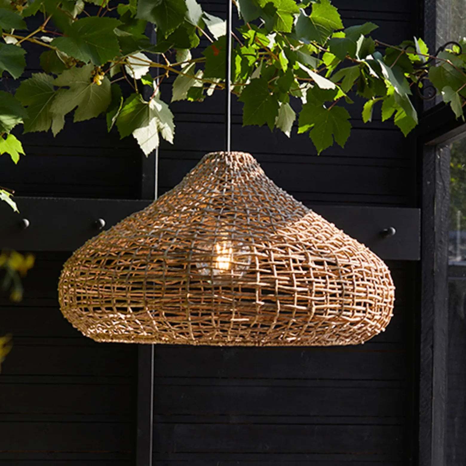 PR Home Lámpara colgante exterior Mira, Lampakanay, enchufe, Ø 70 cm