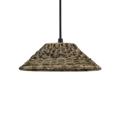 PR Home lámpara colgante exterior LIS, marrón, enchufe, Ø 27 cm