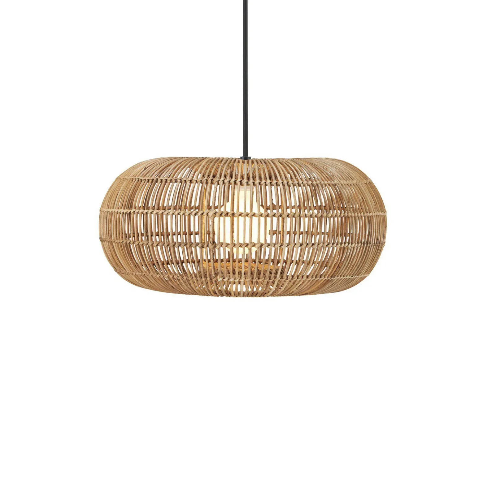 PR Home Lámpara colgante exterior Zuri, Ø 51 cm, ratán, enchufe