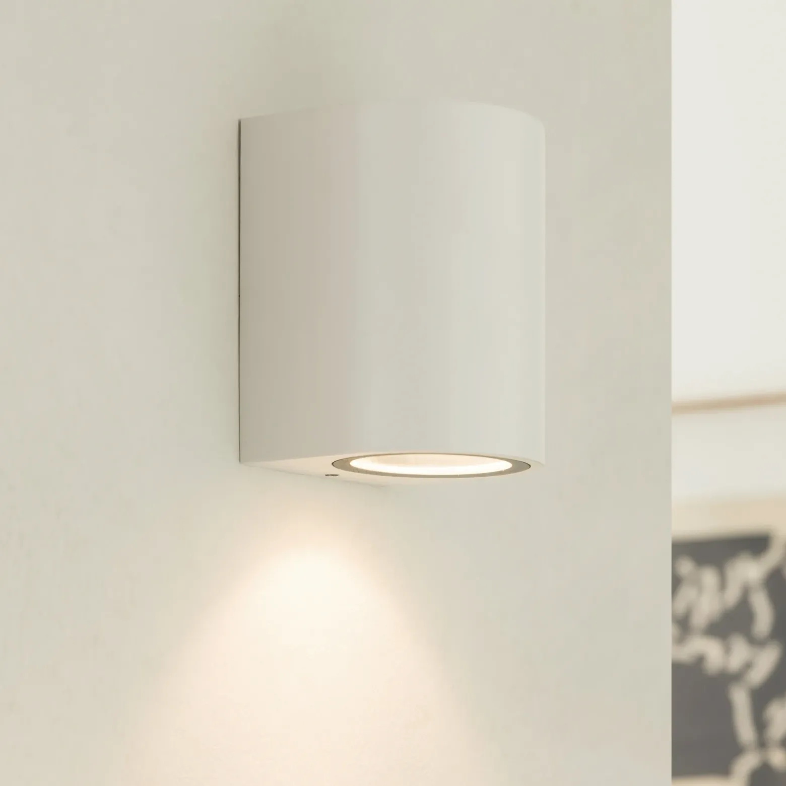 Prios aplique de exterior Tetje, blanco, redondo, 10 cm