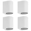 Prios aplique de exterior Tetje, blanco, redondo, 10 cm, set de 4