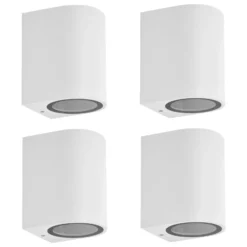 Prios aplique de exterior Tetje, blanco, redondo, 10 cm, set de 4