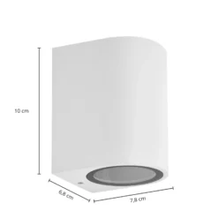 Prios aplique de exterior Tetje, blanco, redondo, 10 cm, set de 4