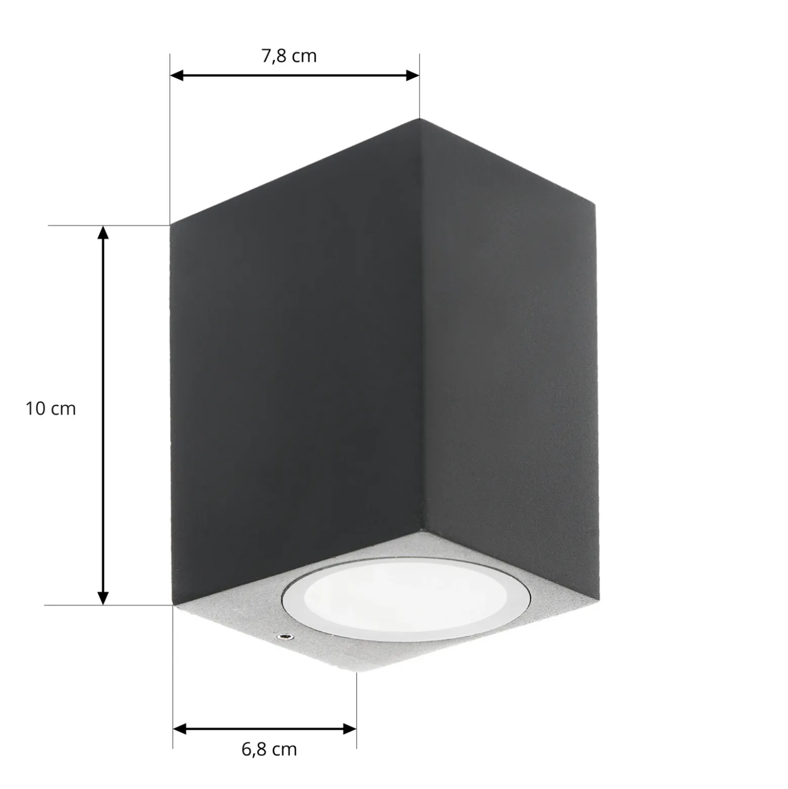 Prios aplique de exterior Tetje, negro, angular, 10 cm