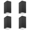 Prios aplique de exterior Tetje, negro, angular, 16 cm, set de 4