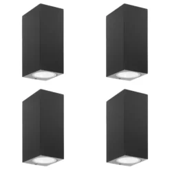 Prios aplique de exterior Tetje, negro, angular, 16 cm, set de 4