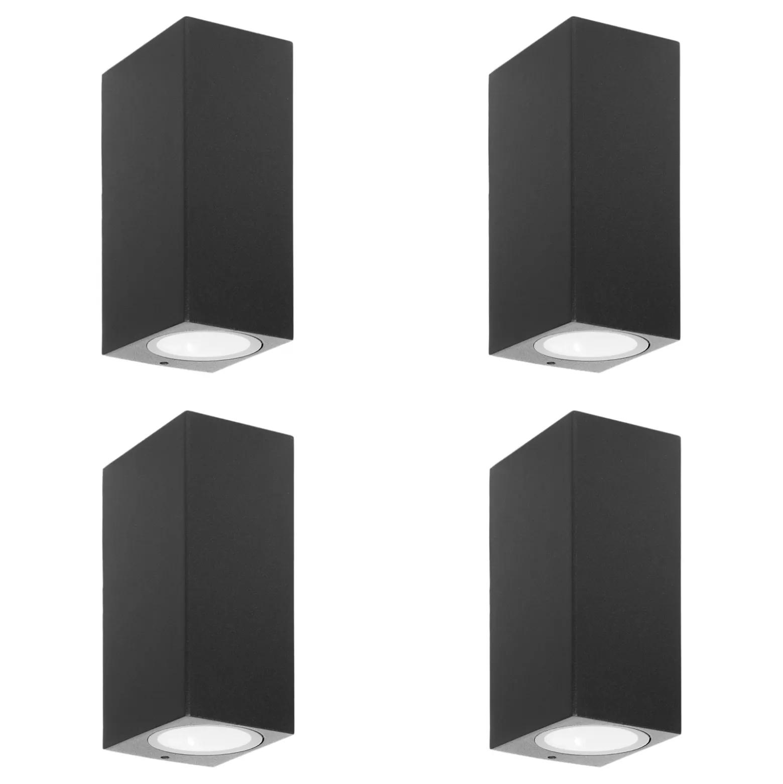 Prios aplique de exterior Tetje, negro, angular, 16 cm, set de 4