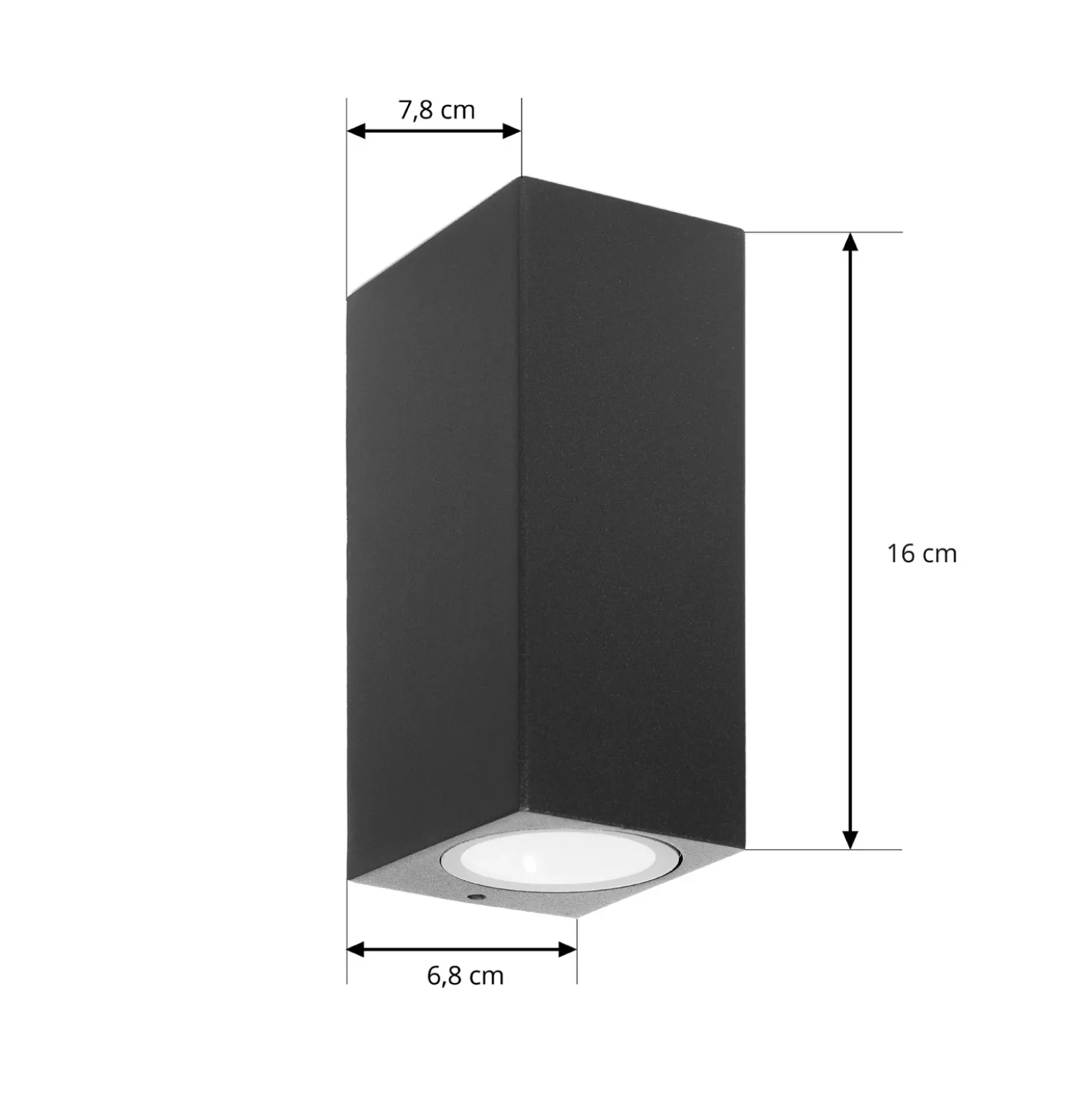 Prios aplique de exterior Tetje, negro, angular, 16 cm, set de 4