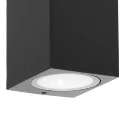 Prios aplique de exterior Tetje, negro, angular, 16 cm, set de 4