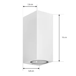 Prios aplique de exterior Tetje, blanco, angular, 16 cm