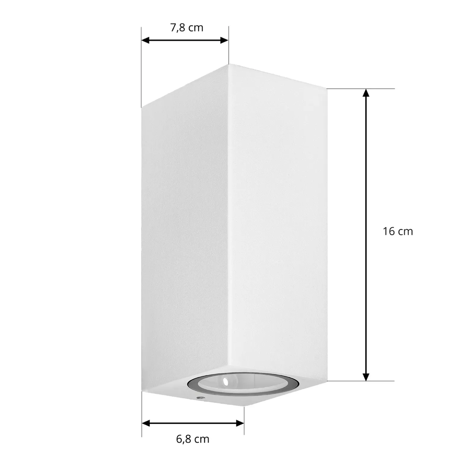 Prios aplique de exterior Tetje, blanco, angular, 16 cm