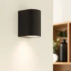 Prios aplique de exterior Tetje, negro, redondo, 10 cm, set de 4
