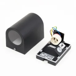 Prios aplique de exterior Tetje, negro, redondo, 10 cm, set de 4
