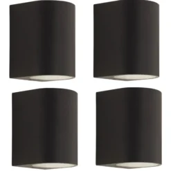 Prios aplique de exterior Tetje, negro, redondo, 10 cm, set de 4