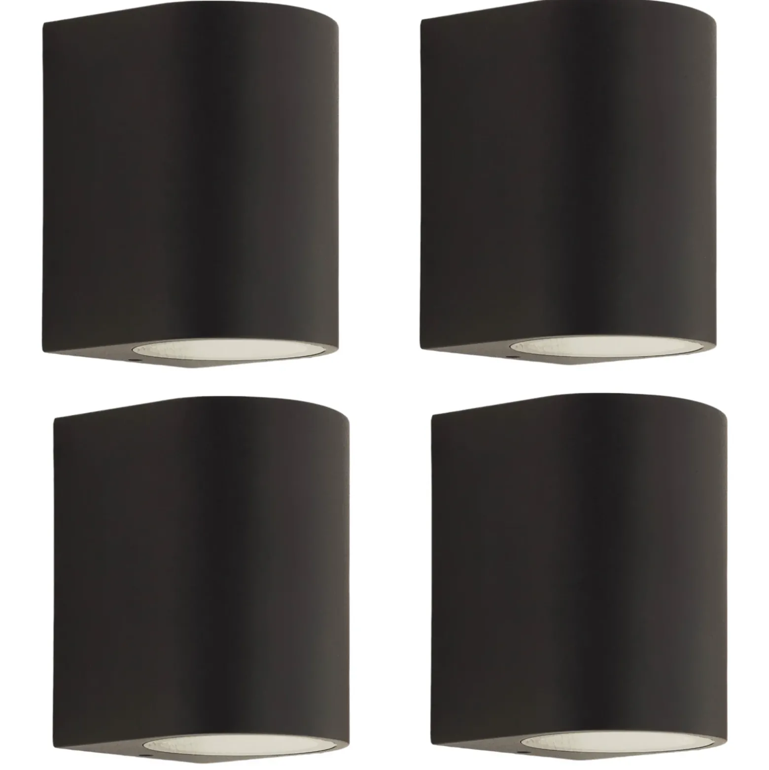 Prios aplique de exterior Tetje, negro, redondo, 10 cm, set de 4