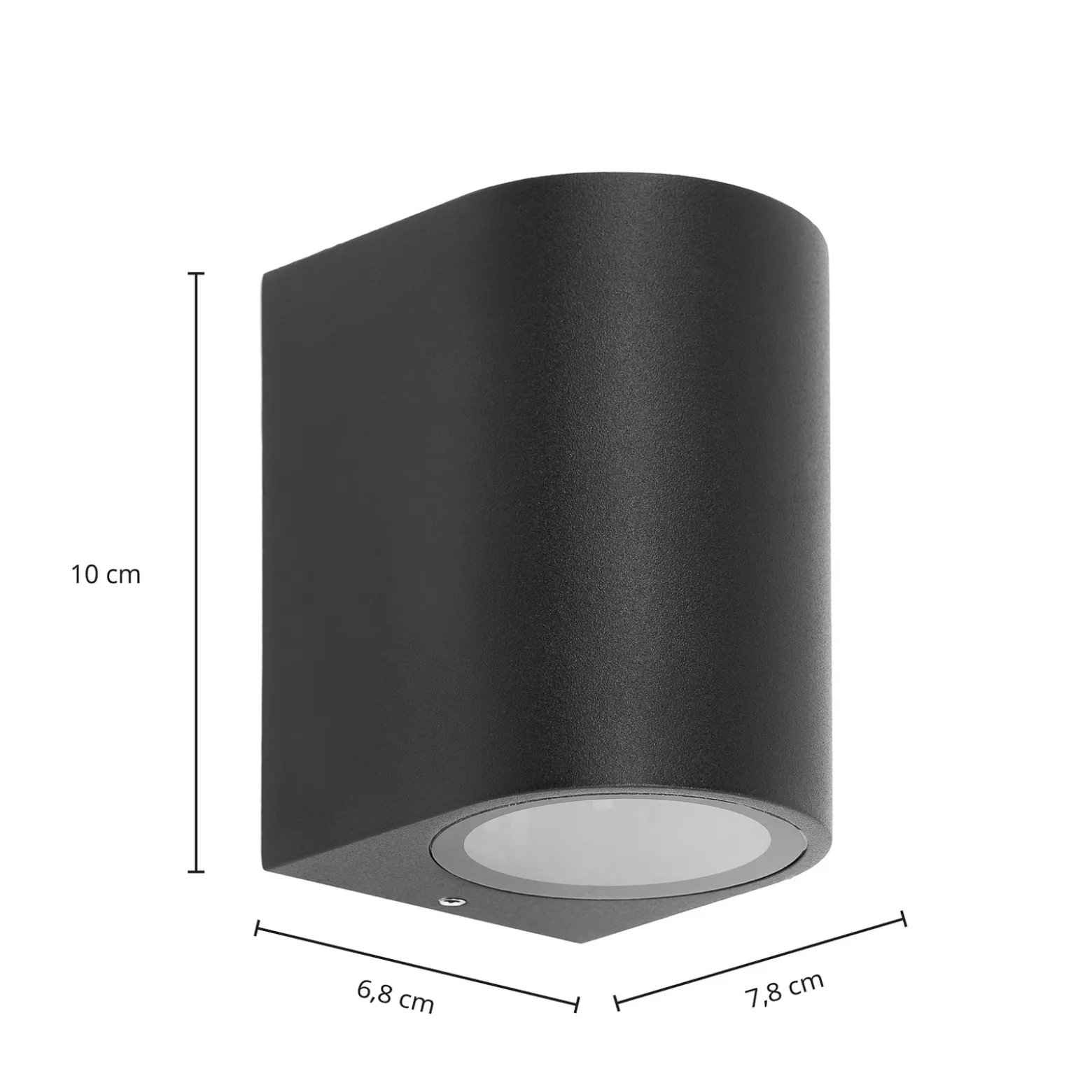 Prios aplique de exterior Tetje, negro, redondo, 10 cm, set de 4