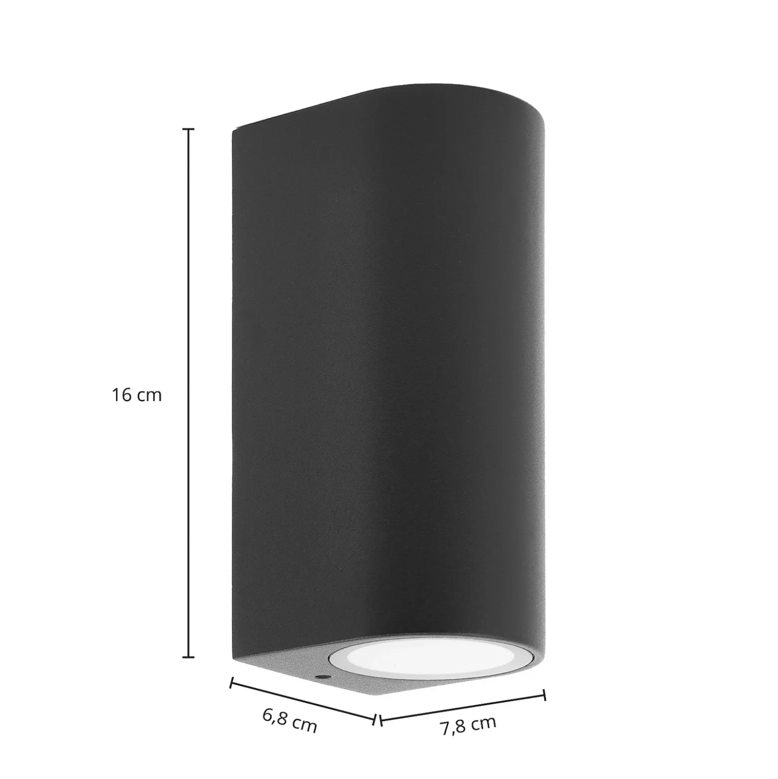 Prios aplique de exterior Tetje, negro, redondo, 16 cm