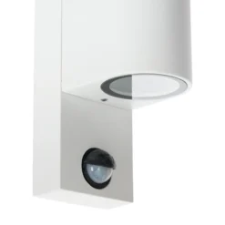 Prios aplique de exterior Tetje, blanco, redondo, sensor, set de 2