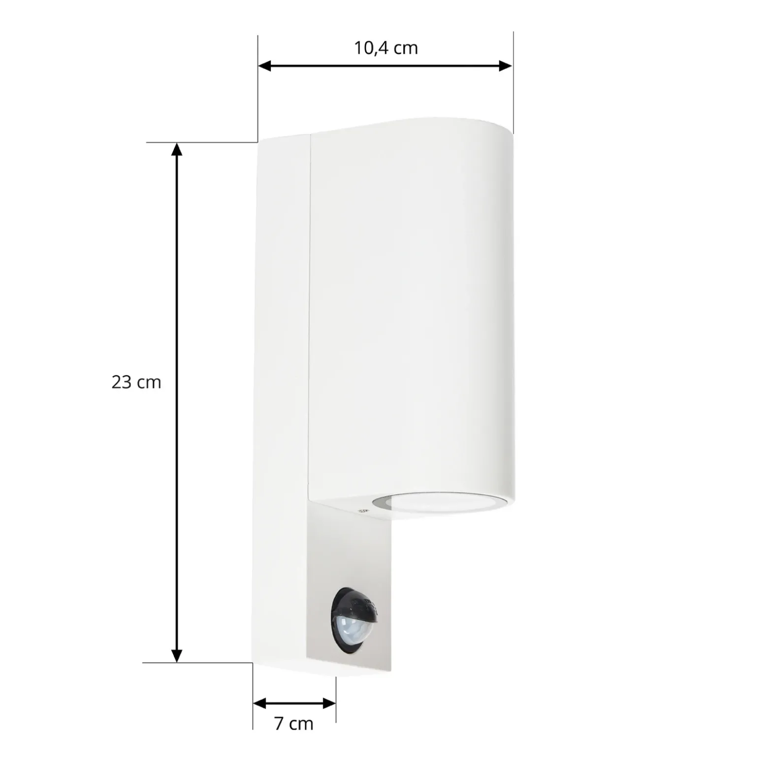 Prios aplique de exterior Tetje, blanco, redondo, sensor, set de 2