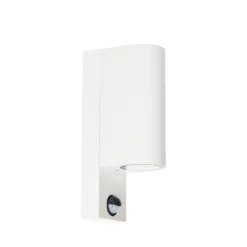 Prios aplique de exterior Tetje, blanco, redondo, sensor, set de 2