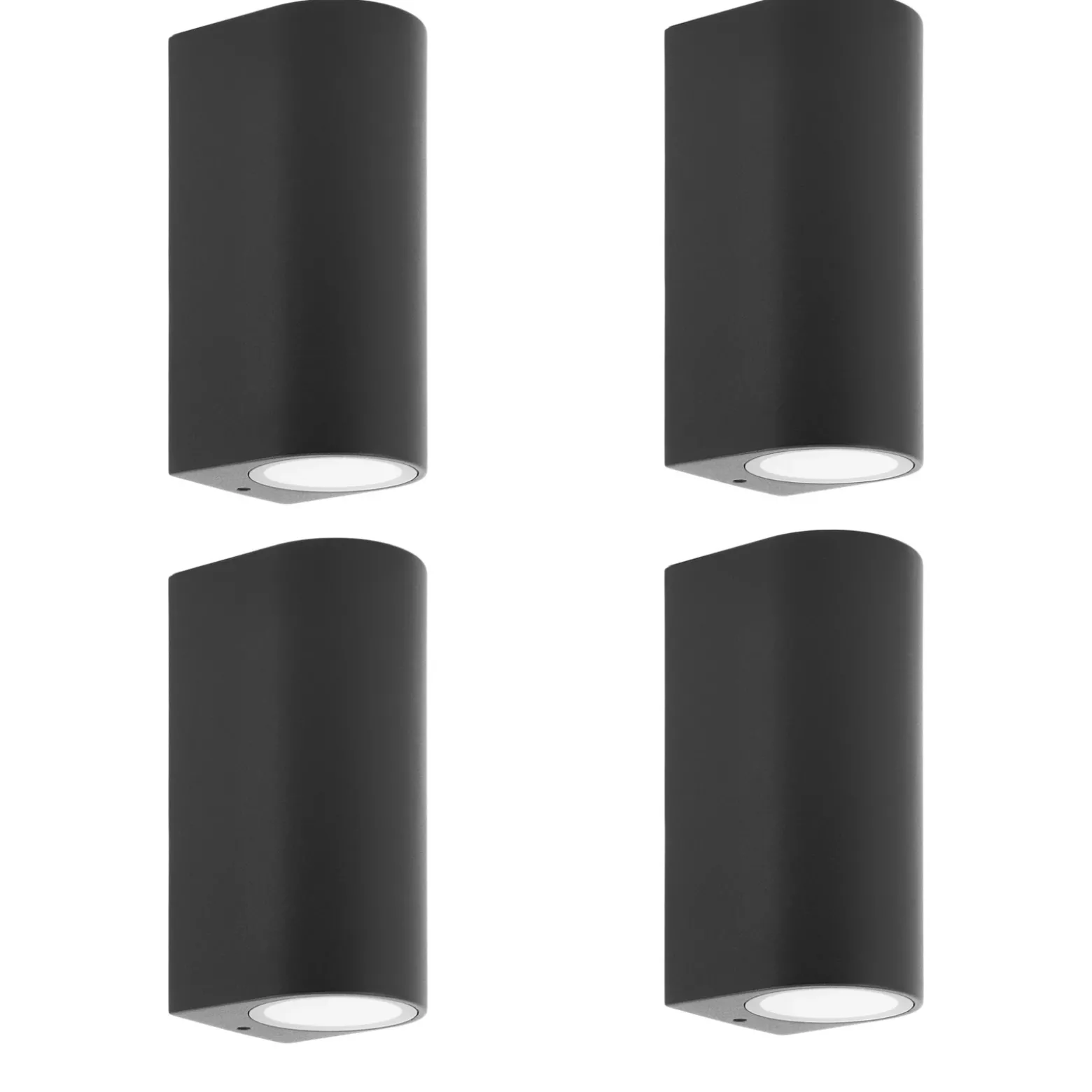 Prios aplique de exterior Tetje, negro, redondo, 16 cm, set de 4
