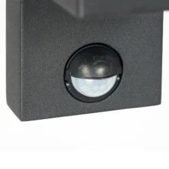 Prios aplique de exterior Tetje, negro, angular, sensor, 2 unidades