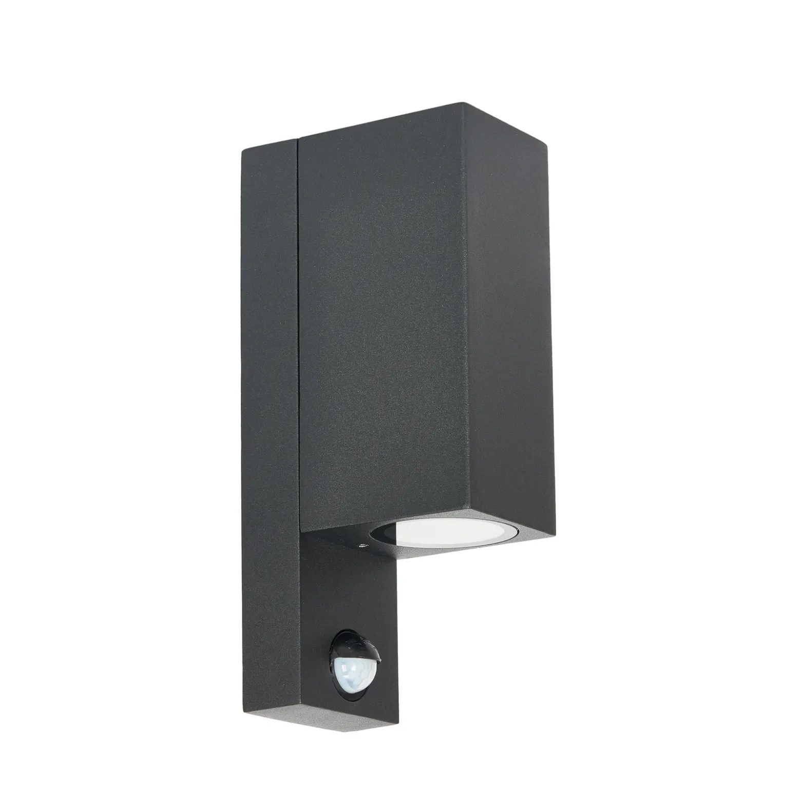 Prios aplique de exterior Tetje, negro, angular, sensor, 2 unidades