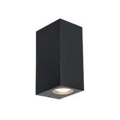 Prios aplique exterior Irfan angular negro 10 cm