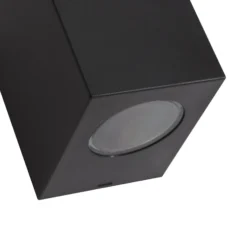 Prios aplique exterior Irfan angular negro 10 cm